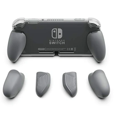 Imagen de Skull &amp; Co. GripCase Lite: A Comfortable Protective Case with Replaceable Grips [to fit All Hands Sizes] Compatible [Nintendo Switch Lite] [No Carrying Case] Gray