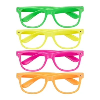 Imagen de Relaxdays Gafas Fiesta, Pack de 4, para Disfraz Carnaval o Photocall, Talla Única, PP, 4,5x14,5x15 cm, Multicolor