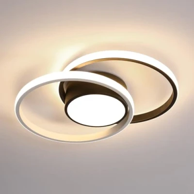 Imagen de Comely Plafon Led Techo, 42W Moderna Lámpara de Techo LED, Redondo Luz del Para Corredor Baño Cocina Sala Estar Dormitorio Pasillo, Natural 4500K, Largo 40cm, Negro