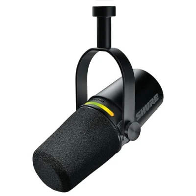 Imagen de Shure MV7+ Podcast Mikrofon Verbessertes Audio, LED Touchpanel, USB C und XLR Ausgänge, Auto Level Modus, digitaler Pop Filter, Halleffekte, Podcasting, Streaming, Aufnahme Schwarz