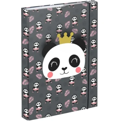 Imagen de Baagl Carpeta para mochila escolar A5 niños con goma elástica y solapas interiores cierre de niña (panda)