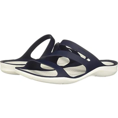 Imagen de Crocs Swiftwater Sandalias planas, Mujer, Talla: 41/42, Navy/white Zapatos