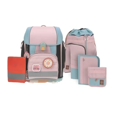 Imagen de LÄSSIG Juego de mochilas escolares 7 piezas para niños/ School Set Boxy Unique, rose/blue/black