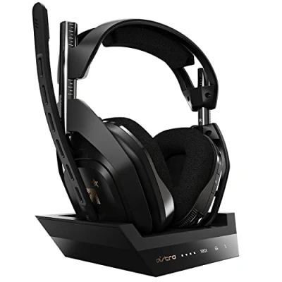 Imagen de ASTRO gaming A50 Auriculares inalámbricos para y estación base de carga, 4a gen, control balance juego, voz, 2.4 GHz, 15m alcance, Xbox Series X S, One, PC Negro/Oro