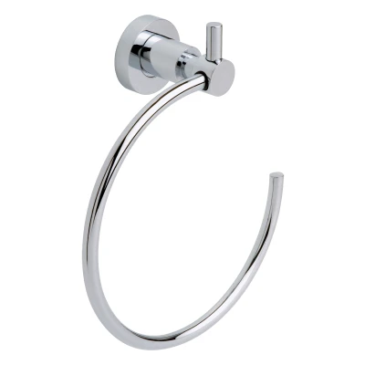 Imagen de tesa Loxx Anilla de toallas baño, metal brillante cromado, autoadhesiva, tecnología adhesiva montaje, 210 x 185 76 mm