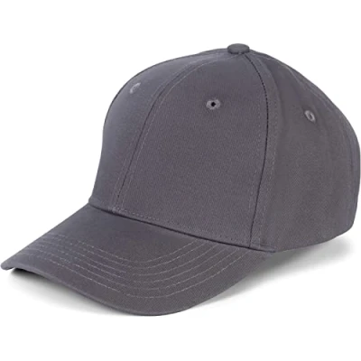 Imagen de styleBREAKER Gorra de Béisbol Unisex con Acabado Cepillado, 6 Paneles, Color Sólido, Cierre Ajustable Gancho y Bucle, 04023018, Color:Gris Oscuro