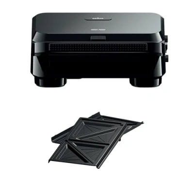 Imagen de Braun SnackMaker 5 SM5000, Sandwichera con Placas de Sándwich Removibles, Aluminio Fundido, Lavables en Lavavajillas, 800W, Negro