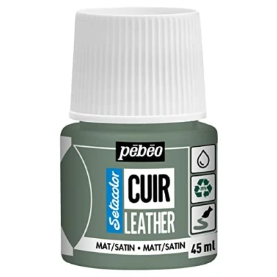 Imagen de Pebeo Setacolor cuero Pintura acrílica para y polipiel Personalización de bolsos, zapatos, zapatillas Resistente a arañazos, dobleces roces Acabado mate/satinado Verde Matcha 45 ml