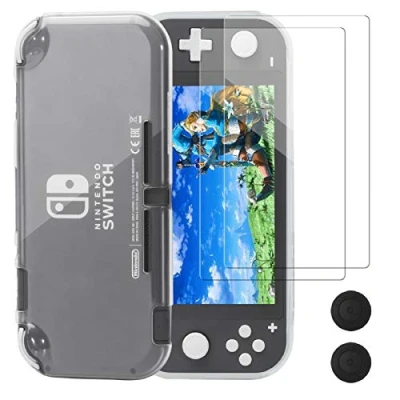 Imagen de REDTRON Funda Protectora para Nintendo Switch Lite, cómoda de TPU Cristal con Protector Pantalla Vidrio Templado y Tapas Agarre la Consola Lite 2019