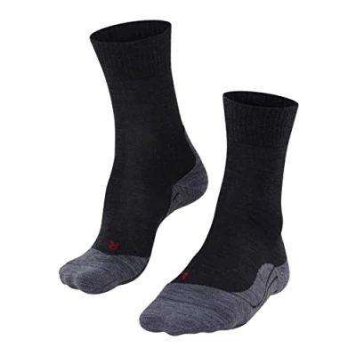 Imagen de FALKE TK5 Wander W SO lana hilo funcional anti ampollas fino 1 par, Calcetines para senderismo Mujer, Gris (Asphalt Melange 3180), 39 40