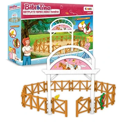 Imagen de CRAZE Blocksberg und equitación para Figuras Martinshof Caballos niñas Regalo Juego Mundo Bibi y Tina Juguetes a Partir de 3 años Riding Arena 24058, Multicolor, L