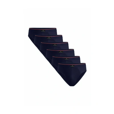 Imagen de DANISH ENDURANCE Calzoncillos Slip de Algodón Hombre, Cintura Cómoda, Sin Etiquetas, 6 Pack Azul Marino/Rojo XL