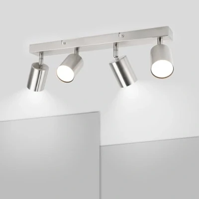 Imagen de Ketom GU10 Lámpara de Techo con 4 Focos Orientables Níquel Mate Apliques Interior Modernas para el Sin Bombilla