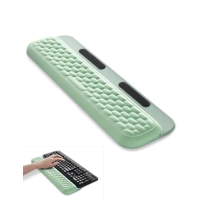 Imagen de Vaydeer Almohadilla de muñeca con calcomanías, soporte completo 100% mecánico para teclado, cojín espuma viscoelástica suave escritorio, computadora, oficina, trabajo, juegos en casa,