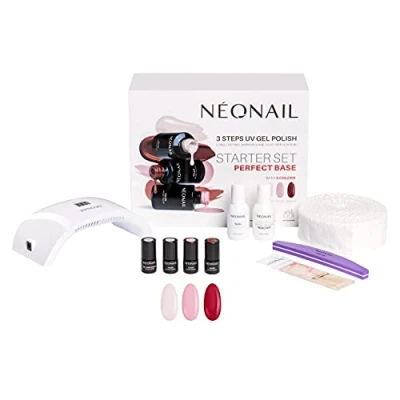 Imagen de NEONAIL Perfect Base Starter Set mit Lampe LCD Display, 3x Esmalte de uñas und Accesorios