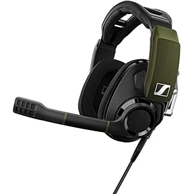 Imagen de Sennheiser GSP 550 Microauricular Abierto para PC con Sonido Envolvente, Color Negro y Verde, 1