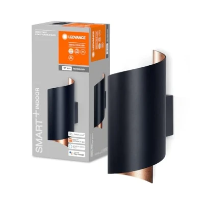 Imagen de LEDVANCE ORBIS WOOD SMART+ Wi Fi lamp, lámpara LED de pared regulable para interiores, temperatura color 3000 6500K, 600 lúmenes, forma cuadrada madera auténtica, certificado FSC, 21x11cm