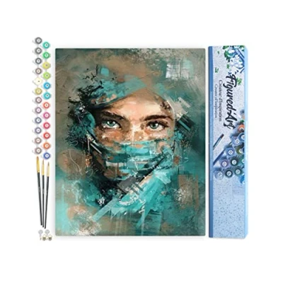 Imagen de Figured&#039;Art Pintar por Numeros Adultos Mirada encantadora Manualidades pintura acrilica Kit Cuadro DIY completo 40x50cm sin bastidor
