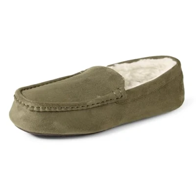 Imagen de Amazon Essentials Zapatilla Tipo Mocasín Hombre, Verde Oliva Oscuro Micro Gamuza, 48 EU