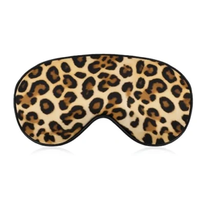 Imagen de antifaz para dormir con diseño de leopardo correa ajustable, cómodo y suave, ayuda dormir, que bloquea la luz