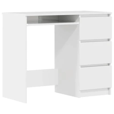 Imagen de vidaXL Escritorio de Ordenador Estudio Lugar Trabajo Despacho Extensible Mueble Oficina Duradera y Robusta Contrachapada Blanco Brillante