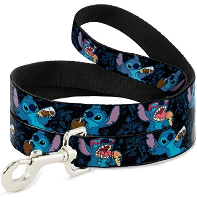 Imagen de Buckle Down Correa para Mascotas Poses de Punto Aperitivos Negro/Azul 4 pies Largo 1/2 Pulgadas Ancho