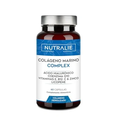 Imagen de Colágeno Marino Hidrolizado Puro + Ácido Hialurónico Q10 Vit C E Piel Articulaciones PREMIO 2023 100% Péptidos de Tipo I 60 Cápsulas Nutralie