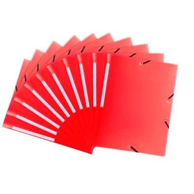 Imagen de Exacompta 55805E Carpetas con 3 solapas goma elástica (polipropileno, color rojo, pack de 10