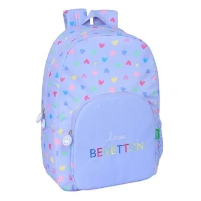 Imagen de Safta BENETTON LILA Mochila Escolar, Adaptable a Carro, Ideal para Niños de Diferentes Edades, Cómoda y Versátil, Calidad Resistencia
