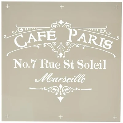 Imagen de Rayher Plantilla Café Paris, poliéster, Surtido, 30,5x30,5cm, SB Bol 1unidad