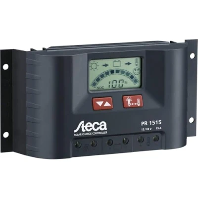 Imagen de Steca Regulador de carga panel solar con pantalla LCD y salida directa para cargas 12 V (Paquete 1 unidad), n. PR1515