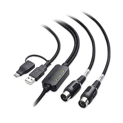 Imagen de cable Matters MIDI a USB (cable MIDI, C) en negro (2 m)