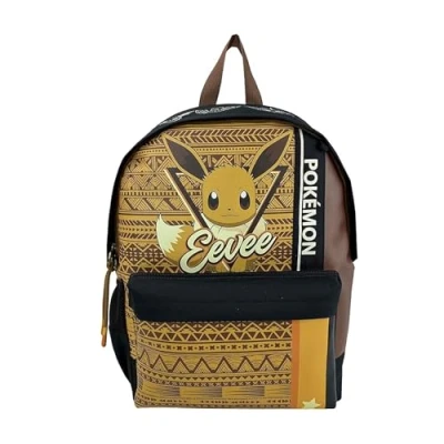 Imagen de CyP Brands Pokémon Mochila juvenil, Adaptable a carro, Trolley, Eevee, Material escolar, Backpack, Color marrón, Producto Oficial