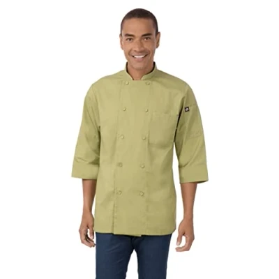 Imagen de Chaqueta de Chef, Chef Worksl, JLCL BER, básica, con manga 3/4, talla 2XL, L, verde, 1