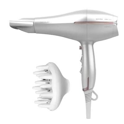 Imagen de Cecotec Secador de pelo Iónico Bamba IoniCare 5300 Maxi Aura. 2200W Potencia, con Ion real y Gran Caudal Aire, Función Aire frío, 2 Velocidades 3 Temperaturas, Blanco