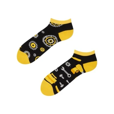 Imagen de Dedoles Calcetines Unisex Hombre Mujer y Niños Algodón muchos diseños divertidos diferente izquierda derecha, color: Negro, diseño: Mecánico (tobilleros), tamaño: 43 46
