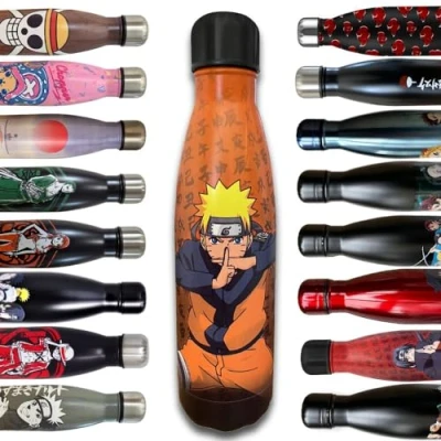 Imagen de LYO Hômadict Naruto Botella isotérmica de Acero Inoxidable Reutilizable Shippuden Mantenimiento Caliente y frío 12 Horas para Deporte, Viaje, Diario, 500 ml BPA Free