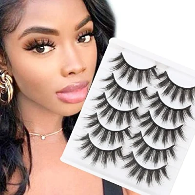 Imagen de Glowing Win Pestañas Postizas 3D 5 Pares Naturales Largas Hecho a mano Suave Falsas Reutilizable False Eye Lashes Esponjosas Fake Eyelashes Faux Mink