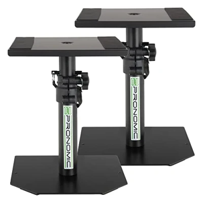 Imagen de Pronomic SLS 36K BK Soportes de Sobremesa para monitores estudio Monitor Stand Altavoces Altura ajustable a 41 cm Carga hasta 20 kg Color: negro