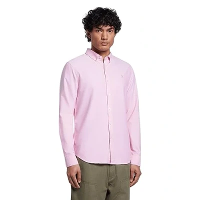 Imagen de Farah Camisa Oxford de algodón Ajustada Brewer, Coral Pink, L para Hombre