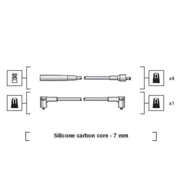 Imagen de MAGNETI MARELLI 941318111251 Juego de Cables Encendido VOLKSWAGEN: GOLF 2, Jetta 2