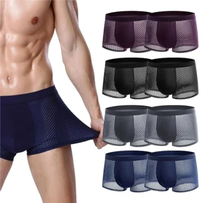 Imagen de Shoyunt Calzoncillos Boxer Boxhero, de Fibra Bambú Ropa Interior Hombre Transpirable Nylon (3XL,8pcs Mixed Color)