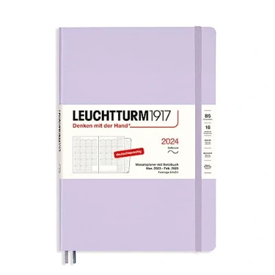 Imagen de LEUCHTTURM1917 367562 Composition (B5) 2024 Planificador mensual y cuaderno (16 meses, tapa blanda, lilac, alemán)