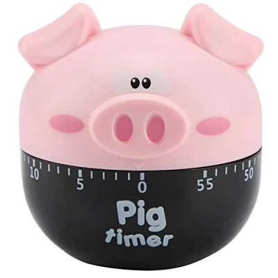 Imagen de Nikou Kitchen Timer contadores Lindo del Cerdo de la mecánica temporizadores for Herramienta sincronización Cocina (Color : Rosado)