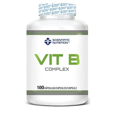 Imagen de Scientiffic Nutrition Vitamina B Complex, Complejo B, Foirmado por B1, B2, B3, B5, B6, B7, B9 y B12, Ayuda al Funcionamiento del Sistema Nervioso 100 Cápsulas.