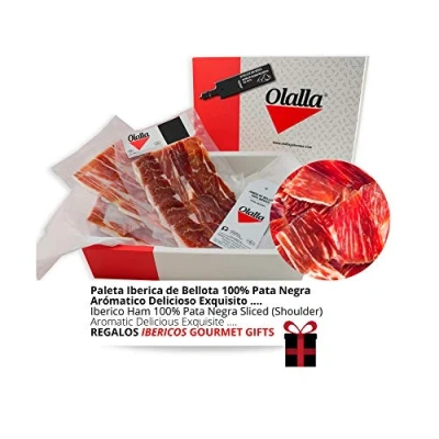 Imagen de Estuche Paleta de Jamon Bellota 100% Iberica Reserva Pata Negra Sobres Loncheados 100 gr Iberico Cortado a Mano y Envasados al Vacio Embutidos Regalos Ibericos Gourmet 1 kg