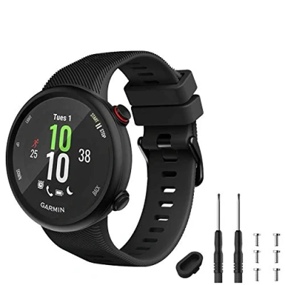 Imagen de GVFM Correa Compatible con Garmin Forerunner 45, Pulsera Deportiva de Silicona Repuesto para 45 y Swim 2 (Negro)