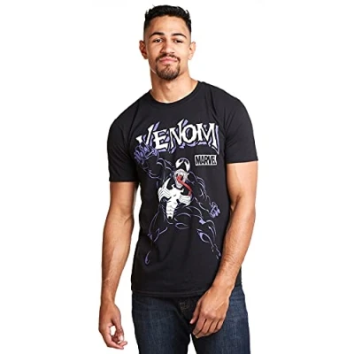 Imagen de Marvel Venom Attack Camiseta, Negro (Black Blk), Medium (Talla del Fabricante: Medium) para Hombre