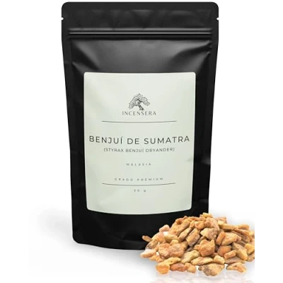 Imagen de Benzoino de Sumatra para Quemar, 50 gr Proveniente Malasia, Resina Styrax Benzoin, Incienso Puro y Natural, Aroma Aromático, Relajante Fragante