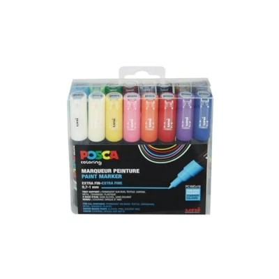 Imagen de Faber Castell uni ball 186716 Marcador POSCA con punta redonda extrafina, juego de 16
